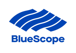 BlueScope logo, indicating a strategic partnership with IGS Group, highlighting their joint expertise in steel production.