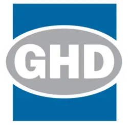 GHD logo, signifying a strategic collaboration with IGS Group, emphasizing advanced engineering and consulting services.